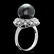 14k White Gold 12mm Pearl 0.50ct Diamond Ring - 3