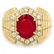 14k Gold 4.50ct Ruby 0.65ct Diamond Mens Ring - 3