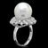 14k Gold 14 X 14mm Pearl 0.60ct Diamond Ring - 2