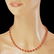 14K Gold 26.32ct Coral 1.79ct Diamond Necklace - 3