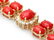 14k Gold 25ct Coral 1.40ct Diamond Bracelet - 2