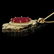 14K Gold 26.79ct Ruby 1.68ct Diamond Pendant - 2