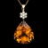 14K Gold 41.00ct Citrine Diamond Pendant
