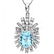 14k Gold 8ct Aquamarine 2.50ct Diamond Pendant - 2