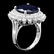 14k Gold 11.50ct Sapphire 2.50ct Diamond Ring - 3