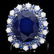 14k Gold 16.4ct Sapphire 1.00ct Diamond Ring