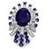 14k White Gold 8ct Sapphire 1.00ct Diamond Ring - 2