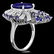 14k White Gold 8ct Sapphire 1.00ct Diamond Ring - 3