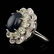 14k White Gold 6.00ct Sapphire 3ct Diamond Ring - 2