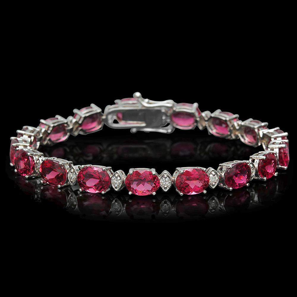 14K Gold 22.52ct Tourmaline 1.02ct Diamond Bracelet: Retail: $19,158.00 ****** 14K Gold 22.52ct Tourmaline 1.02ct Diamond Bracelet ****** Metal: 14K Solid Gold / Total Item Weight: 16.1 grams / Country Made: United States / / Main Stone: Tourmaline / Co