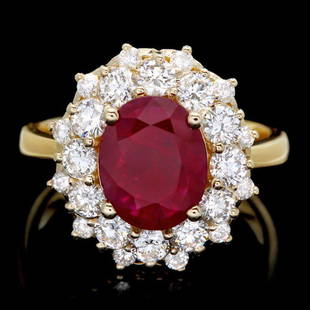 14k Yellow Gold 1.50ct Ruby 1.50ct Diamond Ring: Retail: $10,700.00 ****** 14k Yellow Gold 1.50ct Ruby 1.50ct Diamond Ring ****** Metal: 14k Solid Yellow Gold / Size: 7.25 / Total Item Weight: 6.0 grams / Country Made: United States / / Main