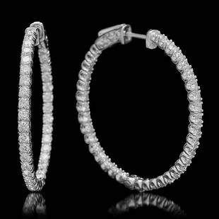 14K Gold 2.52ct Diamond Earrings: Retail: $8,650.00 ****** 14K Gold 2.52ct Diamond Earrings ****** Metal: 14K Solid Gold / Total Item Weight: 9.6 grams / Country Made: United States / / Main Stone: Diamond / Carat Total Weight: