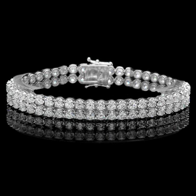 18k White Gold 10.80ct Diamond Bracelet: Retail: $26,700.00 ****** 18k White Gold 10.80ct Diamond Bracelet ****** Metal: 18k Solid White Gold / Size: 7 / Total Item Weight: 20.8 grams / / Main Stone: Diamond / Color: White / Carat Total Weig