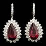 14k 14.00ct Tourmaline 5.45ct Diamond Earrings