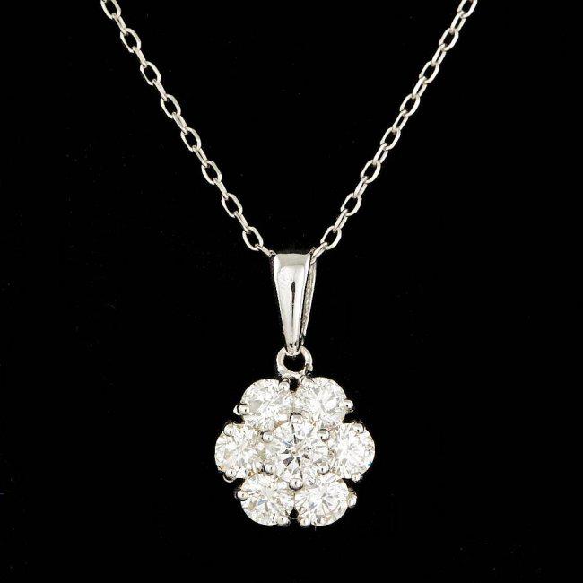 14k White Gold 0.90ct Diamond Pendant: Retail: $5,900.00 ****** 14k White Gold 0.90ct Diamond Pendant ****** Metal: 14k Solid White Gold / Size: 18 / Total Item Weight: 2.0 grams / Country Made: United States / / Main Stone: Diamond / Colo