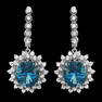 14k Gold 11.50ct Topaz 2.00ct Diamond Earrings