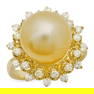 14K Gold 12mm Pearl 0.77cts Diamond Ring
