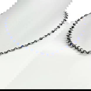 14K Gold 31.39ct Sapphire 1.52ct Diamond Necklace: Retail: $16,115.00 ****** 14K Gold 31.39ct Sapphire 1.52ct Diamond Necklace ****** Metal: 14K Solid Gold / Total Item Weight: 23.2 grams / Country Made: United States / / Main Stone: Sapphire /