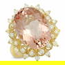 14K Gold 9.83ct Morganite 0.75ct Diamond Ring
