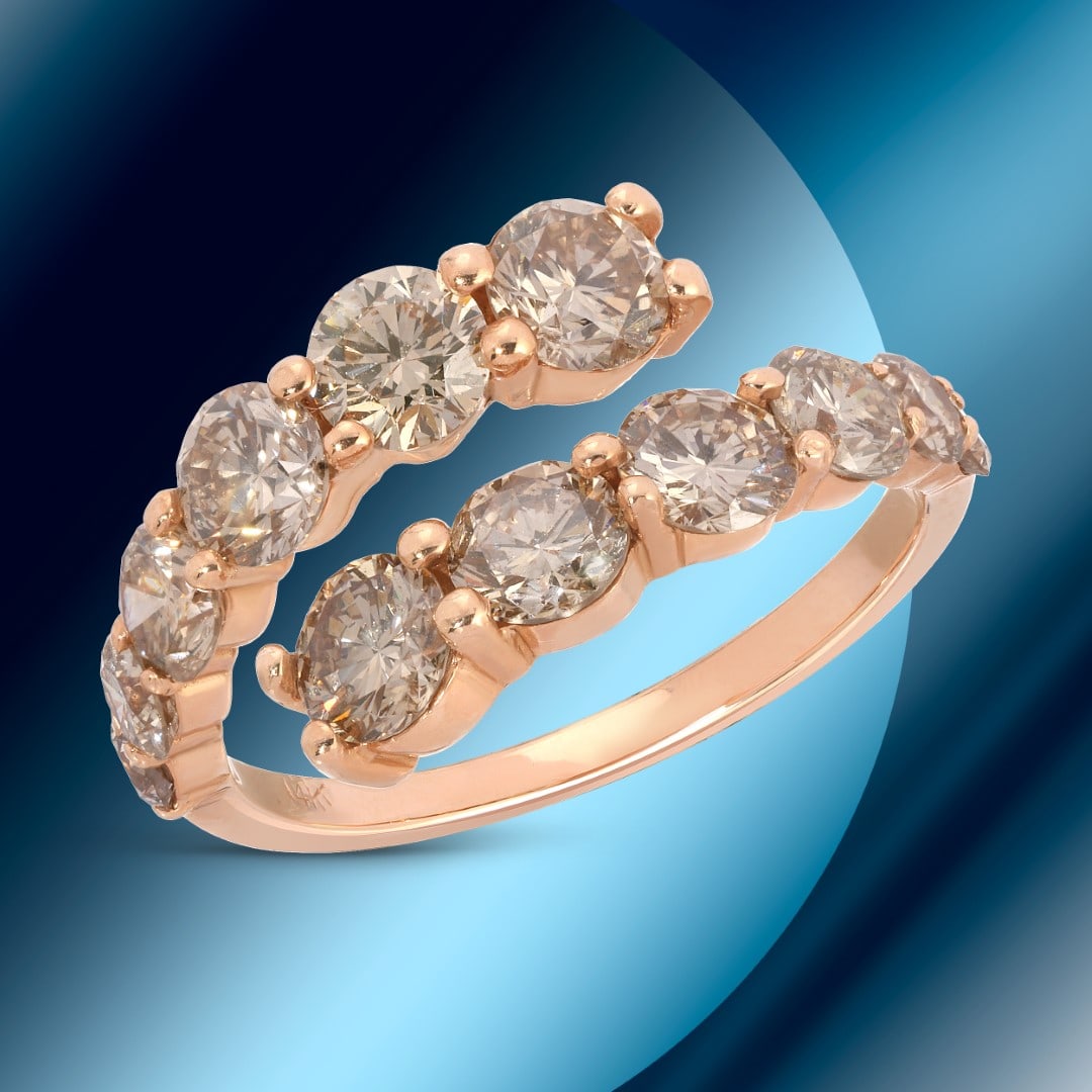 14k Gold 2.50cts Diamond Ring: Retail: $13,270*****14K Gold Diamond Ring*****Metal: 14K Rose Gold/ Total Wt.:3.4g / Country Made US// Main Stone: Natural Diamond / Carat Total Wt.: 2.50cts / Treatment: none/ Color: none / Cut: Very
