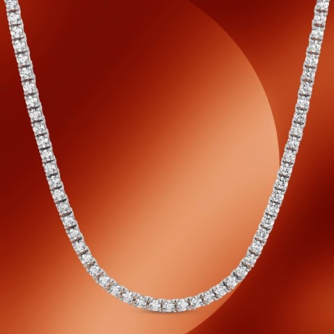 14K Gold 6.48cts Diamond Necklace: Retail: $31,605*****14K Gold Diamond Necklace*****Metal: 14K White Gold/ Total Wt.:6.48cts / Country Made US// Main Stone: Natural Diamond / Carat Total Wt.: 6.48cts / Treatment: None/ Color: None / C