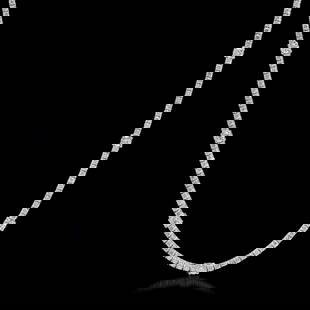 18K White Gold 7.91 cts.Diamond Necklace: Retail: $27,943.00***** 18K White Gold 7.91 cts.Diamond Necklace****** Metal: 18K White Gold/ Total Wt.: 14.0g/ Country Made USA// Main Stone: Diamond/ Carat Total Wt: 7.91cts / Treatment: None/