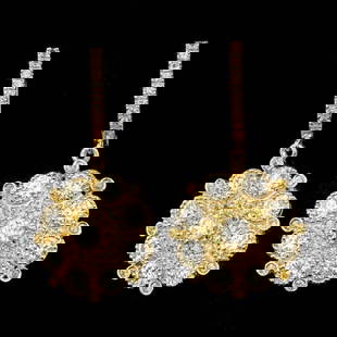 14k Yellow Gold 6.4ct Diamond Earrings: Retail: $39,500.00 ****** 14k Yellow Gold 6.4ct Diamond Earrings ****** Metal: 14k Solid Yellow Gold / Total Item Weight: 15.0 grams / Country Made: United States / / Main Stone: Diamond / Color: