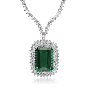 18K White Gold, 21.00cts Tourmaline, 8.40cts Diamond Necklace