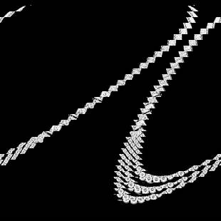 18k White Gold 23ct Diamond Necklace: Retail: $102,700.00 ****** 18k White Gold 23ct Diamond Necklace ****** Metal: 18k Solid White Gold / Size: 17 / Total Item Weight: 40.0 grams / Country Made: United States / / Main Stone: Diamond /
