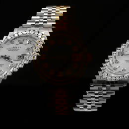 Rolex DateJust Two-Tone 31mm Custom Diamond Bezel Women's Wristwatch