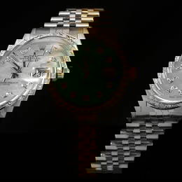 Rolex DateJust Two-Tone 36mm Custom Diamond Bezel Men's Wristwatch