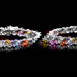 14k Gold 24ct Sapphire 1.25ct Diamond Bracelet