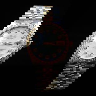 Rolex Two-Tone DateJust 31mm White MOP Dial Diamond Bezel Aprox. 1.5 cts. Wristwatch: ****** Rolex Two-Tone DateJust 31mm White MOP Dial Diamond Bezel Aprox. 1.5 cts. Wristwatch ****** One Unisex, Rolex Two-Tone DateJust 31mm White MOP Dial Diamond Bezel Aprox. 1.5 cts. Wristwatch Stai