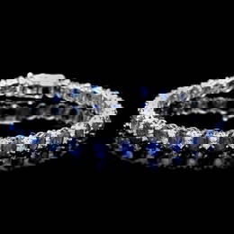 14k Gold 14ct Sapphire 1.80ct Diamond Bracelet