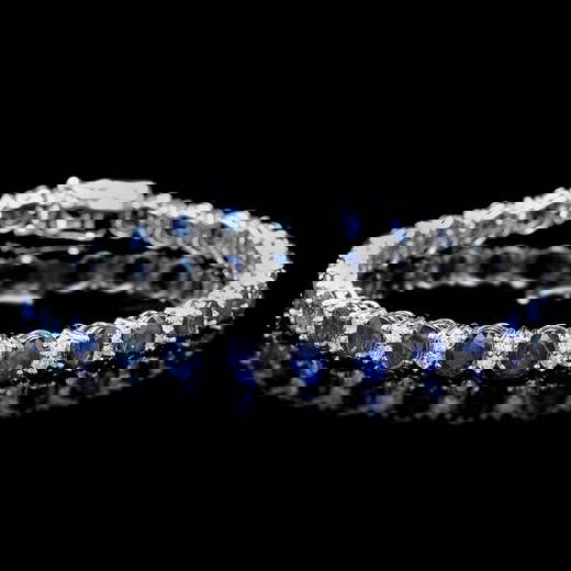 14k Gold 14ct Sapphire 1.80ct Diamond Bracelet