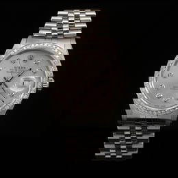 Rolex DateJust SS 36mm Custom Diamond Bezel Men's Wristwatch