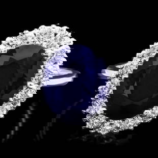 14k Gold 5.00ct Sapphire 1.00ct Diamond Ring: Retail: $6,900.00 ****** 14k Gold 5.00ct Sapphire 1.00ct Diamond Ring ****** Metal: 14k Solid White Gold / Size: 7.75 / Total Item Weight: 5.5 grams / Country Made: United States / / Main Stone: Sapph