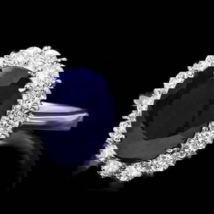 14k Gold 5.00ct Sapphire 1.00ct Diamond Ring: Retail: $5,900.00 ****** 14k Gold 5.00ct Sapphire 1.00ct Diamond Ring ****** Metal: 14k Solid White Gold / Size: 7.25 / Total Item Weight: 5.5 grams / Country Made: United States / / Main Stone: Sapph