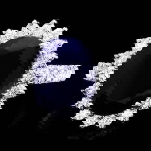 14k Gold 5.00ct Sapphire 1.00ct Diamond Ring: Retail: $6,500.00 ****** 14k Gold 5.00ct Sapphire 1.00ct Diamond Ring ****** Metal: 14k Solid White Gold / Size: 7.25 / Total Item Weight: 5.5 grams / Country Made: United States / / Main Stone: Sapph