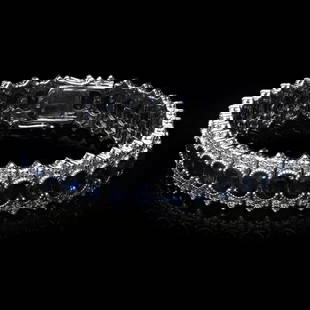 14K White Gold 22.41ct. Sapphire & Diamond Bracelet: Retail: $27,761.00******14k White Gold 22.41cts. Sapphire 5.14cts Diamond Bracelet****** Metal: 14K White Gold/ Total Wt.:36.0g/ Country Made: USA//Main Stone: Sapphire/ Carat Total Main Stone: 22.41