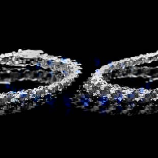 14k Gold 14ct Sapphire 1.80ct Diamond Bracelet: Retail: $21,750.00 ****** 14k Gold 14ct Sapphire 1.80ct Diamond Bracelet ****** Metal: 14k Solid White Gold / Size: 7 / Total Item Weight: 13.5 grams / Country Made: United States / / Main Stone: Sapp