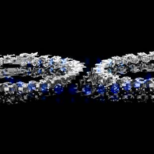 14k Gold 19.00ct Sapphire 2.00ct Diamond Bracelet: Retail: $18,850.00 ****** 14k Gold 19.00ct Sapphire 2.00ct Diamond Bracelet ****** Metal: 14k Solid White Gold / Size: 8 / Total Item Weight: 21.0 grams / Country Made: United States / / Main Stone: S