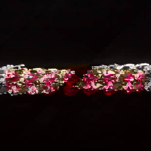14K Gold 16.68ct Ruby 0.63ct Diamond Bracelet: Retail: $9,270.00 ****** 14K Gold Ruby & Diamond Bracelet ****** Metal: 14k Solid Yellow Gold / Total Item Weight: 10.9 grams / Country Made: United States / / Main Stone: Ruby / Color: Red /
