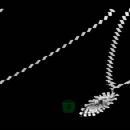 18k Gold 9.00ct Emerald 11ct Diamond Necklace