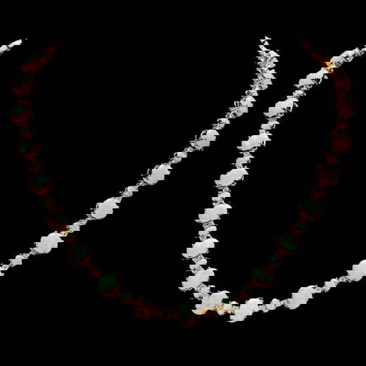 14k Yellow Gold 32ct Opal 2.25ct Diamond Necklace