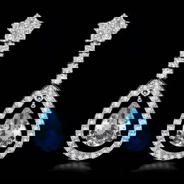 14k White Gold 4.50ct Aquamarine 2.75ct Diamond Earrings