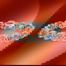 14K Gold 31.80cts Sapphire & 8.52cts Diamond Bracelet