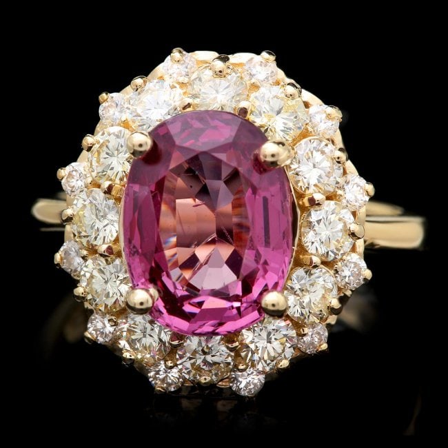 14k Yellow Gold 4.00ct Spinel 1.60ct Diamond Ring: Retail: $13,750.00 ****** 14k Yellow Gold 4.00ct Spinel 1.60ct Diamond Ring ****** Metal: 14k Solid Yellow Gold / Size: 7.75 / Total Item Weight: 6.5 grams / Country Made: United States / / Main Stone