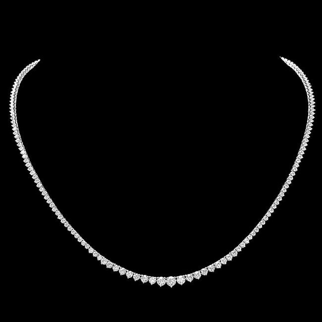 18k White Gold 6.70ct Diamond Necklace: Retail: $27,400.00 ****** 18k White Gold 6.70ct Diamond Necklace ****** Metal: 18k Solid White Gold / Size: 16.5 / Total Item Weight: 13.5 grams / Country Made: United States / / Main Stone: Diamond /