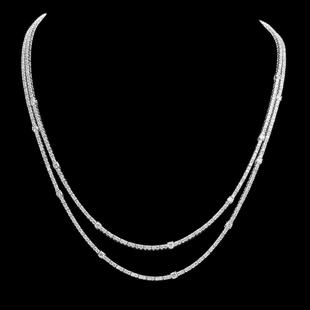 18K Gold 10.79ct Diamond Necklace: Retail: $25,120.00 ****** 18K Gold 10.79ct Diamond Necklace****** Metal: 18K Solid White Gold / Total Item Weight: 24.5 grams / Country Made: United States / / Main Stone: Diamond / Color: None / Cara